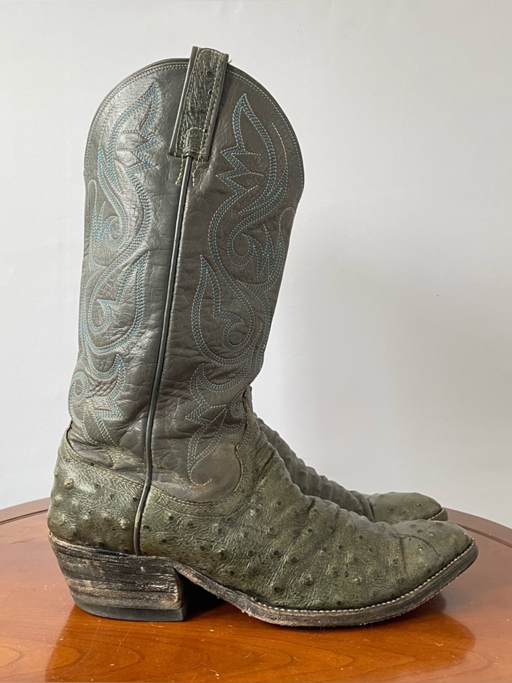 Vintage Dan Post Full Quill Ostrich Cowboy Boots | US 9.5